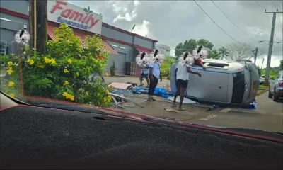 Accident à D’Epinay : une cigarette artisanale ainsi que des boîtes suspectées de contenir des substances illicites découvertes dans la voiture