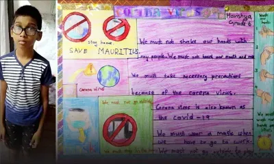 Coronavirus : Havishya, 10 ans, fait un dessin pour sensibiliser les Mauriciens