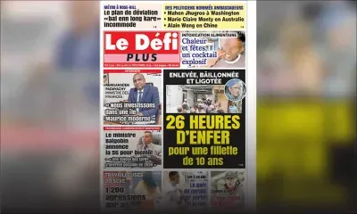 Voici la Une du Défi Plus de ce samedi 14 décembre 2019