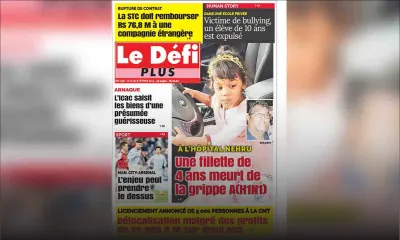 Voici la Une du Défi Plus de ce samedi 02 février 2019