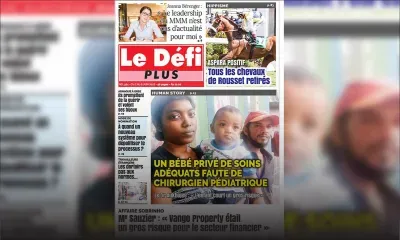 Voici la Une du Défi Plus de ce samedi 02 juin.