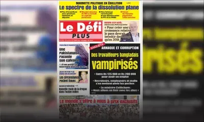 Voici la Une du Défi Plus de ce samedi 05 octobre 2019