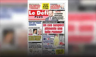 Voici la Une du Défi Plus de ce samedi 07 mars 2020