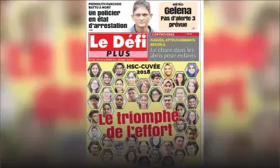 Voici la Une du Défi Plus de ce samedi 09 février 2019