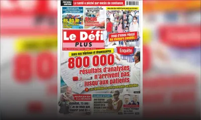 Voici la Une du Défi Plus de ce samedi 10 octobre 2020