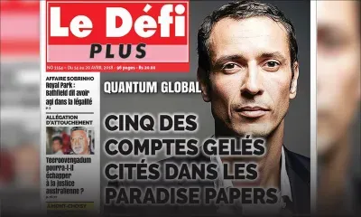 Voici la Une du Défi Plus de ce samedi 14 avril.