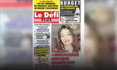 Voici la Une du Défi Plus de ce samedi 15 juin 2019