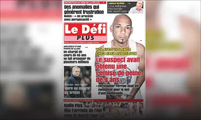 Voici la Une du Défi Plus de ce samedi 20 octobre 2018