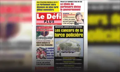 Voici la Une du Défi Plus de ce samedi 21 septembre 2019