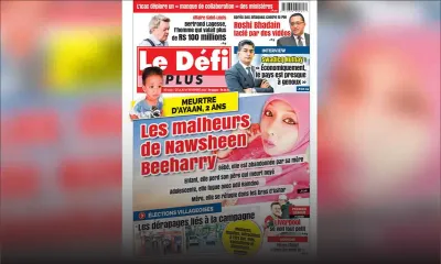 Voici la Une du Défi Plus de ce samedi 21 novembre 2020