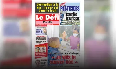 Voici la Une du Défi Plus de ce samedi 24 août 2019