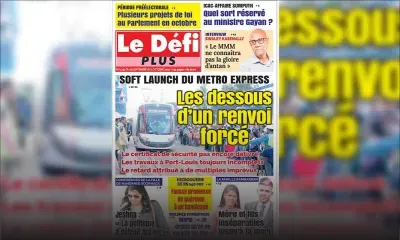 Voici la Une du Défi Plus de ce samedi 28 septembre 2019