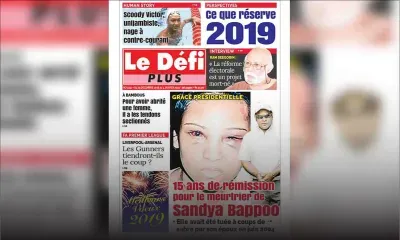 Voici la Une du Défi Plus de ce samedi 29 décembre 2018