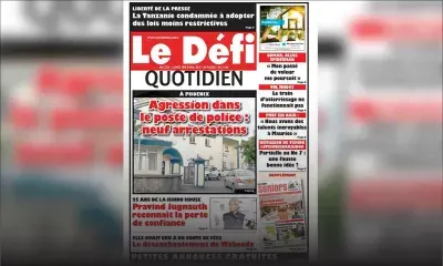 Voici la Une du Defi Quotidien de ce lundi 01 avril 2019