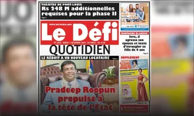 Voici la Une du Défi Quotidien de ce mardi 03 décembre 2019