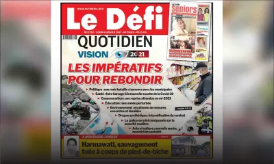 Voici la Une du Défi Quotidien de ce lundi 04 janvier 2021