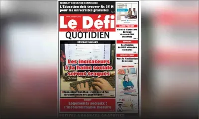 Voici la Une du Defi Quotidien de ce mardi 04 juin 2019