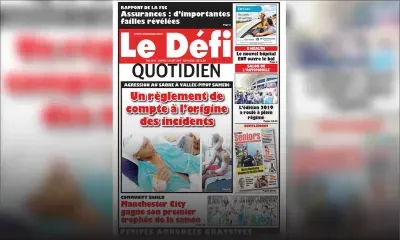Voici la Une du Defi Quotidien de ce lundi 05 août 2019
