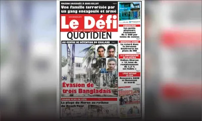 Voici la Une du Défi Quotidien de ce lundi 05 novembre 2018