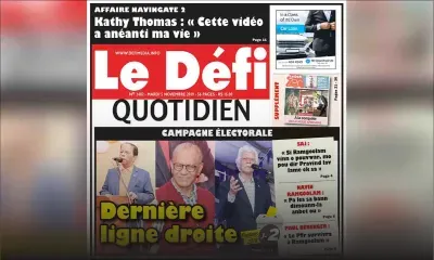 Voici la Une du Defi Quotidien de ce mardi 05 novembre 2019