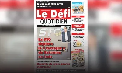 Voici la Une du Defi Quotidien de ce mardi 02 juillet 2019