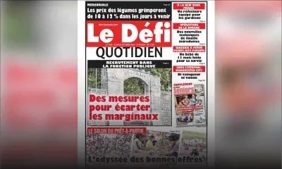 Voici la Une du Défi Quotidien de ce lundi 08 octobre 2018