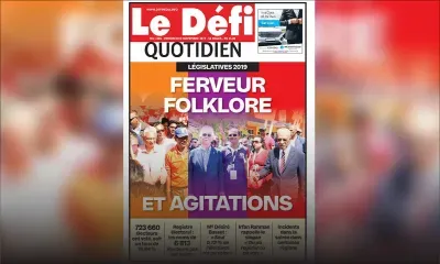 Voici la Une du Defi Quotidien de ce vendredi 08 novembre 2019