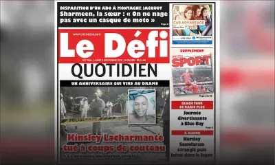 Voici la Une du Défi Quotidien de ce lundi 09 décembre 2019