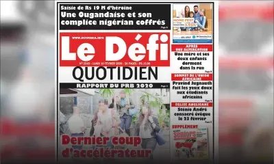 Voici la Une du Défi Quotidien de ce lundi 10 février 2020