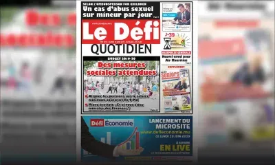 Voici la Une du Defi Quotidien de ce lundi 10 juin 2019