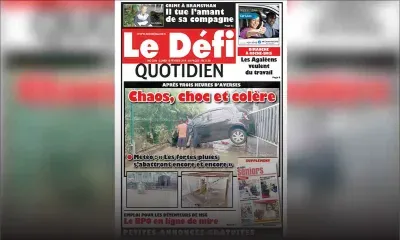 Voici la Une du Defi Quotidien de ce lundi 18 février 2019
