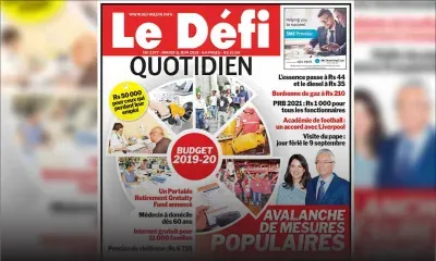 Voici la Une du Defi Quotidien de ce mardi 11 juin 2019