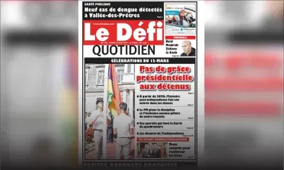Voici la Une du Defi Quotidien de ce mardi 12 mars 2019