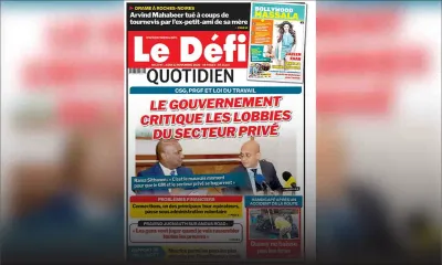 Voici la Une du Défi Quotidien de ce jeudi 12 novembre 2020