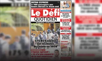 Voici la Une du Défi Quotidien de ce lundi 13 janvier 2020