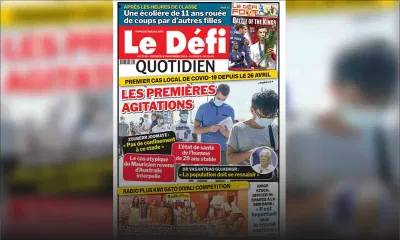 Voici la Une du Défi Quotidien de ce vendredi 13 novembre 2020