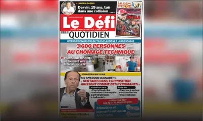 Voici la Une du Défi Quotidien de ce vendredi 15 janvier 2021