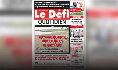 Voici la Une du Defi Quotidien de ce lundi 15 octobre 2018