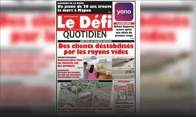 Voici la Une du Defi Quotidien de ce lundi 16 mars 2020