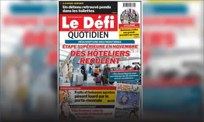 Voici la Une du Défi Quotidien de ce vendredi 16 octobre 2020