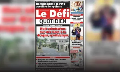 Voici la Une du Defi Quotidien de ce lundi 17 février 2020