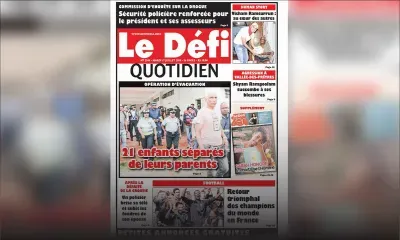 Voici la Une du Defi Quotidien de ce mardi 17 juillet 2018