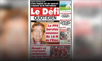 Voici la Une du Defi Quotidien de ce lundi 17 décembre 2018