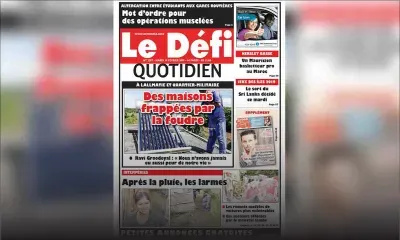 Voici la Une du Defi Quotidien de ce mardi 19 février 2019