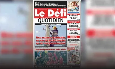 Voici la Une du Défi Quotidien de ce lundi 20 janvier 2020