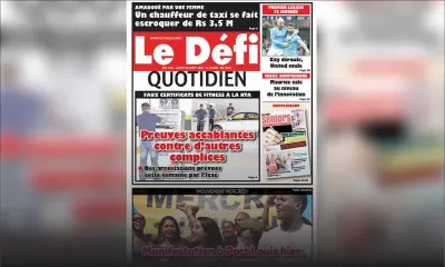 Voici la Une du Defi Quotidien de ce lundi 20 août 2018