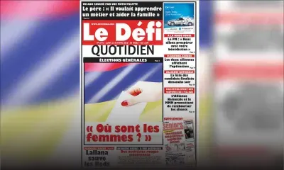 Voici la Une du Defi Quotidien de ce lundi 21 octobre 2019