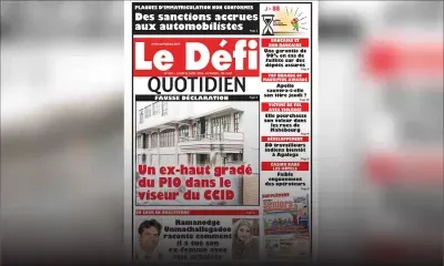 Voici la Une du Defi Quotidien de ce lundi 22 avril 2019