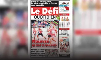 Voici la Une du Defi Quotidien de ce mardi 23 juillet 2019