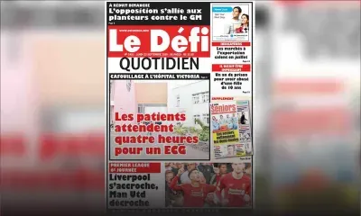 Voici la Une du Defi Quotidien de ce lundi 23 septembre 2019